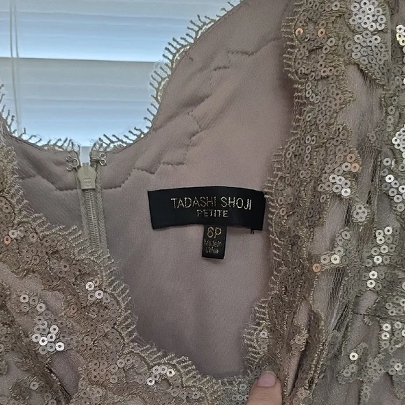 Tadashi Shoji | Dresses | Tadashi Shoji Gold Sequin Dress | Poshmark